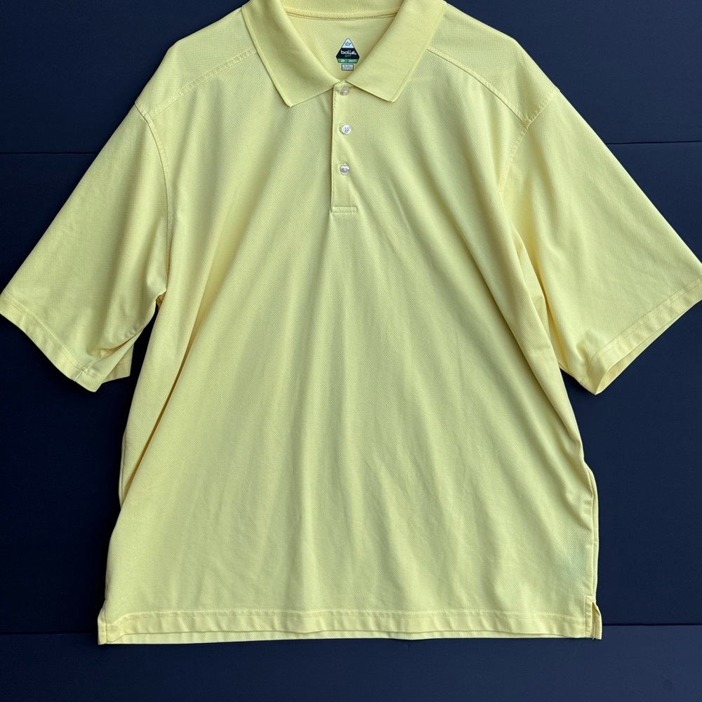 Bolle Yellow Polo Shirt Classic Design Golf Tech 100% Polyester